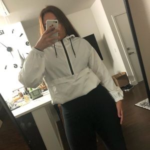 SOLD White hooded windbreaker BOGO 50% off + more